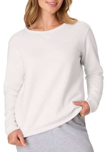 Hanes Women's EcoSmart Crewneck Sweatshirt, White, Medium