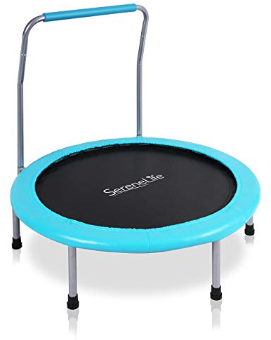 SereneLife 91/102 cm Faltbares Mini-Trampolin – Kompakt für Kinder & Erwachsene, mit Schaumstoffgriff, für drinnen & Garten, max. Belastung 68/100 kg