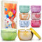 Yming Candele Profumate, Regalo Donna, Color Cloud e Mist Serie 8 Set Candele Profumate 480 G, Tempo di Combustione 160 Ore, Decorazione Candele, Alleviare lo Stress, Anniversario, Regalo Compleanno