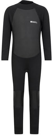 Mountain Warehouse Kinder-Neoprenanzug - 2,5mm, Kinder-Schwimmanzug mit LSF 50+, Wetsuit aus Neopren für Jungen und Mädchen, Flatlock-Nähte & Easy Glide Zip - Schwimmen Schwarz 7-8 Jahre