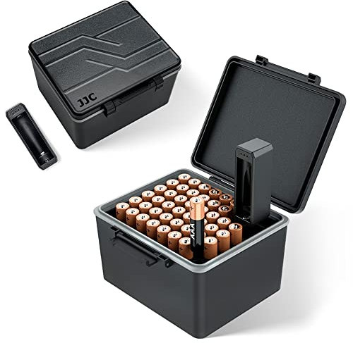 JJC 44 Slots AAA Triple A Battery Case Holder with Removable Battery Tester