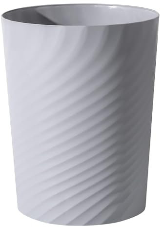 Sinoba Papierkorb 8008 Mülleimer Abfalleimer Papiereimer Kunststoff ideal für Kinderzimmer Büro Küche Höhe 32 cm 12L (Grau)