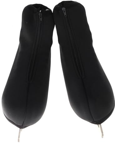 Genérico Negro Fundas para Patines,Fundas para Botas para Patines, Fundas para Patines de Hielo de Nailon elástico, Fundas para Patines artísticos Negros, Fundas Suaves para Patines de Hockey
