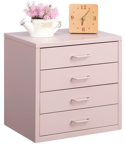 HollyHOME Archivador de Escritorio con 4 cajones, Organizador de archivadores de tamaño A9, cajón de Almacenamiento de Metal para Oficina en casa