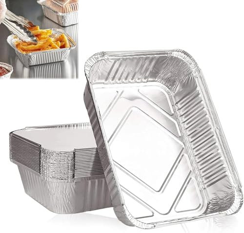 Bandeja de aluminio, bandeja de cocción a la parrilla al aire libre, bandeja de alimentos resistente al calor, 20 cuencos de parrilla, adecuado para reuniones familiares y uso diario, 22x16 cm