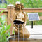 Solar Gartenbrunnen Brunnen Solarbrunnen Zierbrunnen Wasserfall Gartenleuchte Teichpumpe für Terrasse, Balkon, verbessertes Modell mit Pumpen-instant-Start-Funktion mit Liion-Akku & Led-Licht (V013)