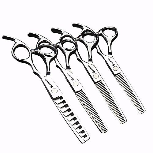 Tijeras de adelgazamiento de cabello ultrafinas de 6 pulgadas, diseño de personalidad, estética, peluquería profesional, tijeras de adelgazamiento dedicadas (6 pulgadas y 4 piezas)