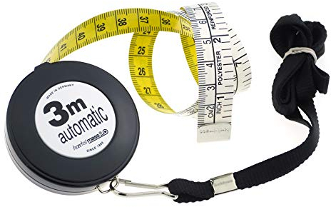 hoechstmass Balzer 83503C-S hobby 3m Kordel Rollmaßband 300 cm / 120 inch, plastic, schwarz, 5.7