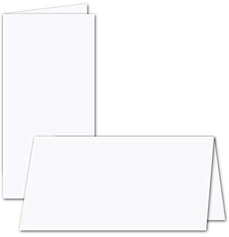 Gustav Neuser Lot de 50 feuilles de papier pliable pour cartes doubles DIN longues – Blanc éclatant – 205 x 190 mm (plié) – Idéal pour impression avec encre et laser – Papier mat de qualité supérieure