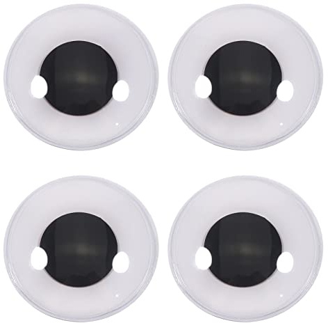 TOAOB 4 Piezas Ojos Móviles 10 cm Negros Grande Redondos Ojos de Plástico Autoadhesivo Wiggle Eyes para Manualidades de Scrapbooking Accesorios