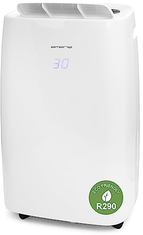 Emerio Luftentfeuchter mit R290, 20L/Tag, Auto-Stopp wenn voll, Raumgröße bis zu 40m², LED Display, Timer, Trocknungsfunktion für Kleidung, gegen Feuchtigkeit & Schimmel, 6L Tank, DH-122844
