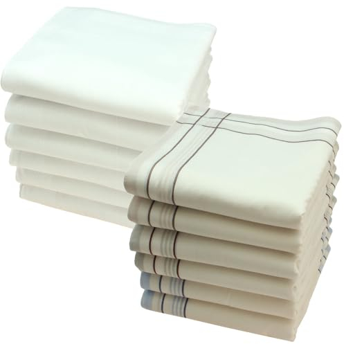 bilberry Stofftaschentücher 12 Stück ca.40x40cm reine Baumwolle Weiß + William