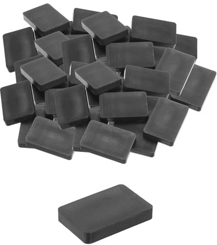 QUARKZMAN 100pcs Cuñas Plásticas, 60x40x10mm (L*An*Grosor) Espaciadores de Plástico Cuñas para Azulejos Placas de Compensación Niveladores Flexibles para Ventanas Muebles Puerta, Negro