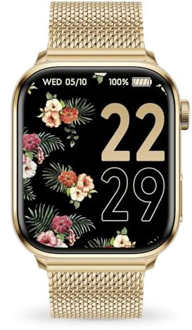Ice-Watch - Ice Smart 2.0 Gold Milanese Band 1.96 AMOLED - Montre connectée dorée pour Femme avec Bracelet en Acier Inoxydable - 024654 (1.96 Pouces)