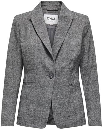 ONLY Onlbekka Life L/S Wool Look Blazer TLR, Melange Grigio Medio, 48