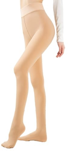 L&K-II Medias térmicas para mujer con forro interior de invierno, cálidas, opacas, pantis térmicos acogedores sin costuras, treggings deportivos de cintura alta, multicolor 4152, S