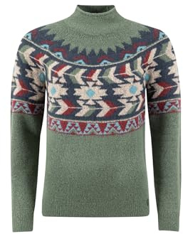 Weird Fish Arelia Ikat Knitted Jumper Army Green Size 16. (Jumper/Sweater/Fleece)
