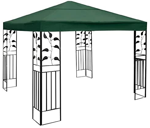 Toldo de repuesto de alta densidad de 200 g/m², color verde oscuro, 3 cubiertas de poliéster impermeables resistentes a los rayos UV para jardín, pabellón