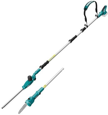 KIESBOHR 2-in-1 Akku Teleskop-Heckenschere und hochentaster kompatibel mit Makita 18V-Akku CSL402C, 2,95 m Reichweite, 5-Fach Verstellbarer Schneidkopf & 6-Stufen Griff (ohne Akku)