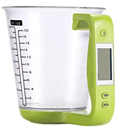 Bilancia per tazza del volume, strumento di misurazione elettronico da cucina Caraffa graduata digitale multifunzione Pesatura della temperatura della cucina Bilancia per tazza del volume con display