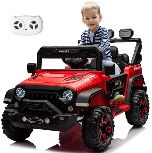 Hausprof Coche Eléctrico para Niños, 12V 7Ah, Transmisión Eléctrica De 3 Velocidades, 2 Modos De Conducción, Quad Eléctrico Niño con Mando A Distancia, Coche Eléctrico para Niños De 1 A 8 Años (Rosa)