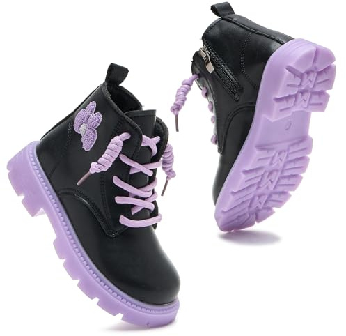 Daclay Boys Boot Girls Walking Boots Fall Kids Winter Shoes Fashion Casual Outdoor Zip Footwear Hook & Loop