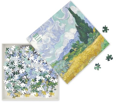 Adult Jigsaw Puzzle Vincent Van Gogh: Wheatfield with Cypress: 1000-Piece Jigsaw Puzzles