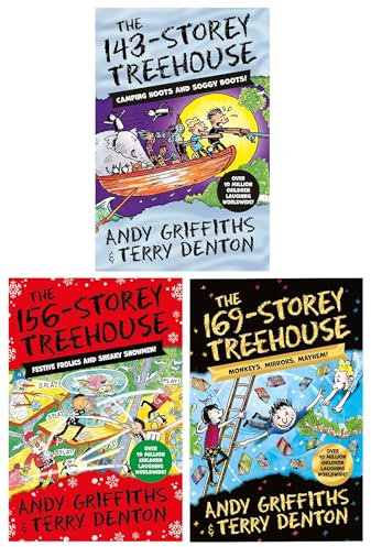The Treehouse Series (Book 11-13) by Andy Griffiths Illustrated 3 Books Collection Set (The 143-Storey Treehouse, The 156-Storey Treehouse & The 169-Storey Treehouse)