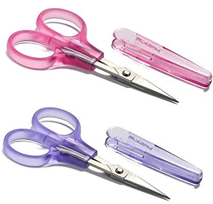 PAFASON Basteln Schere Set 2 Stück Gerade für Scrapbooking Quilten Nähen Stricken Stickerei Kreuzstich Häkeln Garn Papier Stoff Detail Schneiden Rostfreier Stahl, Sicherheits Etui