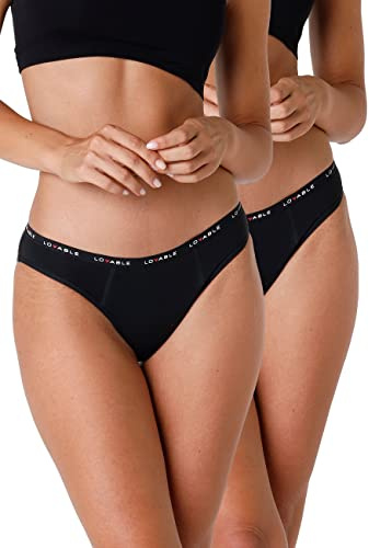 Lovable Period Panties, Culottes de Cycle menstruel à Flux Lourd (Lot de 2) Femme, Nero, XS