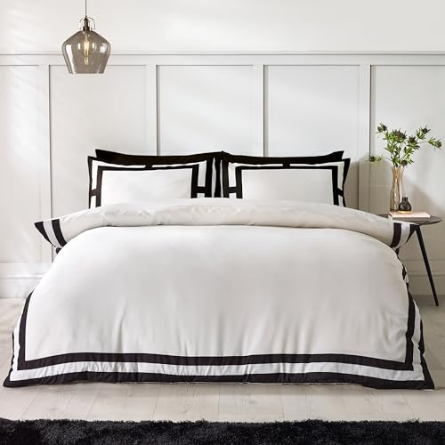 Catherine Lansfield So Soft - Juego de Funda de edredón y Fundas de Almohada para Cama de Matrimonio tamaño Super King, Color Negro