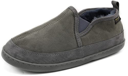 Hollert Herren Lammfell Hausschuhe Vincent GRAU Fellschuhe echt Merino Schaffell warm und bequem Größe 44 EU