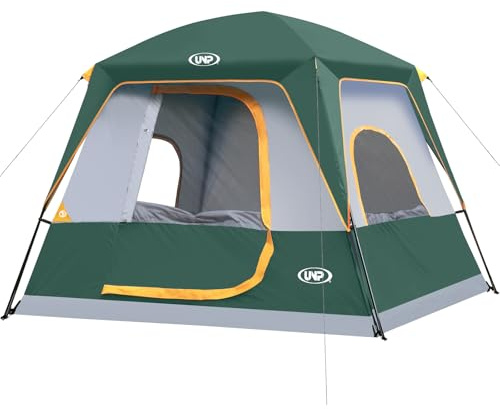 UNP Tenda da cabina portatile per 4-8 persone, facile da montare, impermeabile con protezione antipioggia per campeggio/escursionismo all'aperto (Verde Scuro, 4 persone - 240 × 210 × 180 cm)