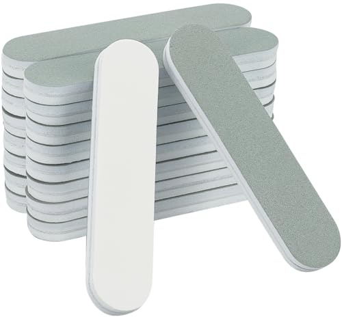 SUNNYCLUE 20Pcs Nail File Buffer Shine Nail Polish Buffer Block Oval Plastic Silver Manicure Sanding Sticks Nail File Polishing Tool for Nail Art Jewellery Watch Polishing Supplies DIY Craft Accessory