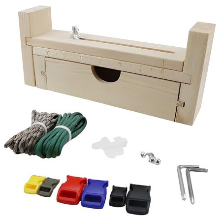UESDU Paracord Jig, Macrame Bracelet Kit with 6 Side Release Plastic Buckles and 2 Parachute Cords Bracelets Making Kit Bracelet Wristband Maker for Paracord Braiding