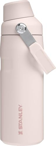 Stanley IceFlow Fast Flow Water Bottle 16 oz | Angled Spout Lid | Lightweight and Leakproof for Travel and Sports | Insulated Stainless Steel | BPA-Free | Rose Quartz
