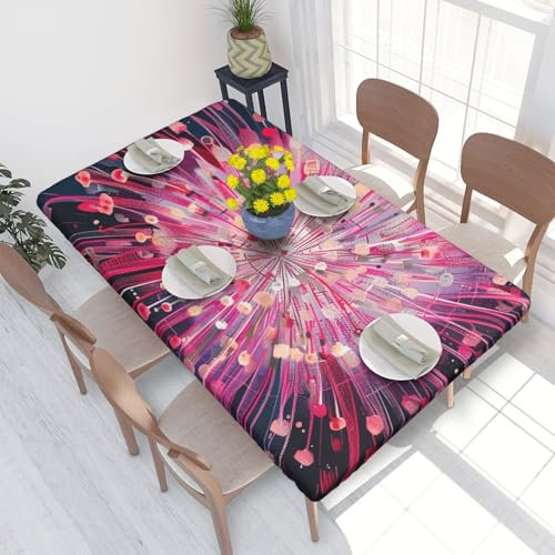 YKLJG Tovaglia con stampa artistica con fuochi d'artificio, 76 x 122 cm, rettangolare, impermeabile, lavabile, per tavoli da pranzo