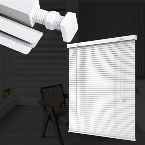 Persiana de Aluminio, persianas venecianas de fácil instalación, Lamas Finas de 25mm, Privacidad, Fuerte y fácil Ajuste, persianas de Aluminio sin taladrar