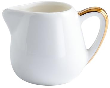 Såsbåt Kreativ kaffemjölkkanna med guldkanthandtag Hem Keramisk såsbåt Såskanna