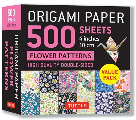 Origami Paper 500 sheets Flower Patterns 4 10 cm /anglais