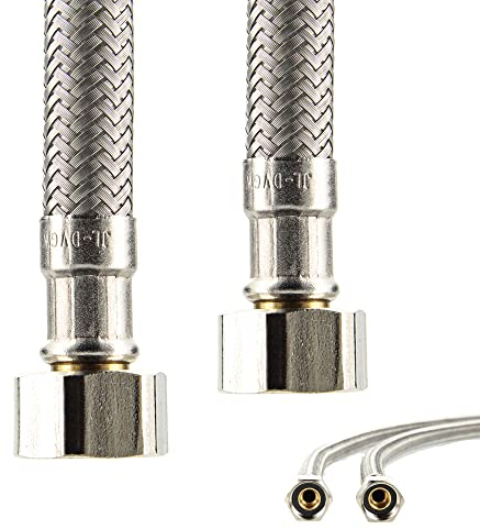 tecuro Sanitär Verbindungsschlauch 3/8 ÜWM x 3/8 ÜWM x 500 mm, KTW-A- DVGW geprüft, temperaturbeständig von -5°C bis 70°C