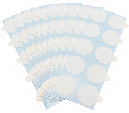 Klebeshop24 DOPPELSEITIGE KLEBEPUNKTE | ABLÖSBAR auf einer Seite | Transparent/Ø 15 mm, 100 Stück auf Rolle