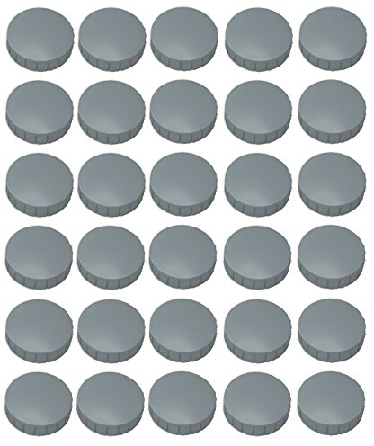 50 Magnete Ø 24mm, Haftmagnete für Whiteboard, Kühlschrankmagnet, Magnettafel, Magnetwand, Magnet Rund, Grau
