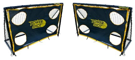 But de Foot Fun Noir et Rouge 1,8 x 1,2m avec Options (But + Mur de tir Noir)