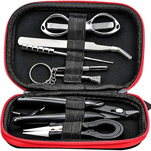 DIY , 8 in 1 Werkzeug Set mit Baumwollschere Drahtwickler Pinzette Schraubendreher Reinigungsbürste T-Schraubendreher Schrägzange Keramikpinzette