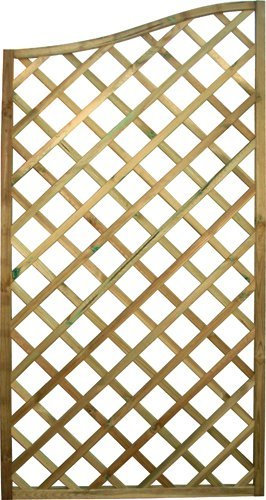 Pannello Grigliato in Legno di Pino Impregnato da Giardino per pianti rampicanti Decorazione Balconi (90x180 cm - Onda)