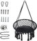 Hängematte Stuhl Macrame Schaukel -Hängende Baumwollseil Hängematte Schaukel Stuhl für Innen- und Außenbereich Handgefertigter Gestrickter Baumwollseil Hängestuhl mit Hängenden Hardware Kits (Schwarz)