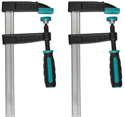 wolfcraft 2 sargentos de tornillo, 200 mm I 8646000 I Para numerosas aplicaciones de sujeción, ideal para proyectos de bricolaje