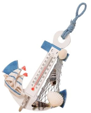 Amosfun Termometro Decorativo Parete Con Gancio Ancora Stile Marinaresco Ornamento Da Appendere Per Interni Ed Esterni Decorazione Marina Per Feste e Casa