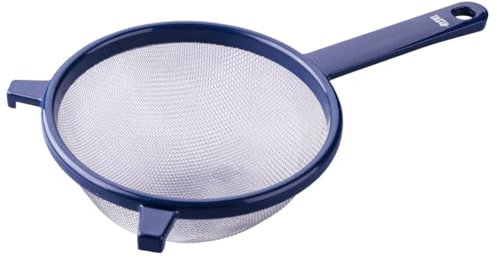 TASTY Sieb aus Edelstahl und ABS-Kunststoffgriff, Ø17x33x8cm, ideal zum Waschen, Abtropfen und Passieren, spülmaschinenfest, rostfrei, FSC-zertifiziert, Farbe: Blau/Silber